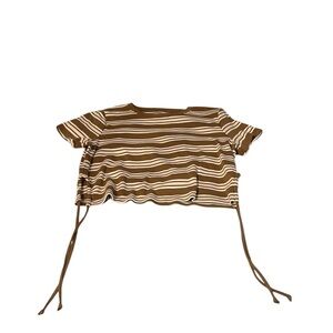 Women’s Arizona Jean co. brown, pink and white crop top